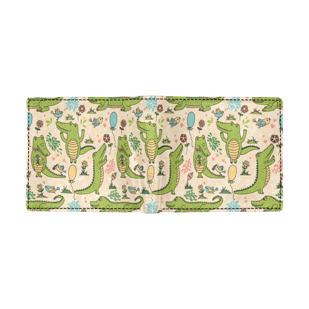 Alligator Pattern Print Design 01 Men's ID Card Wallet