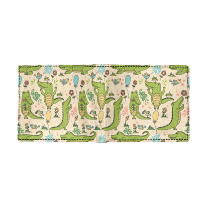 Alligator Pattern Print Design 01 Men's ID Card Wallet