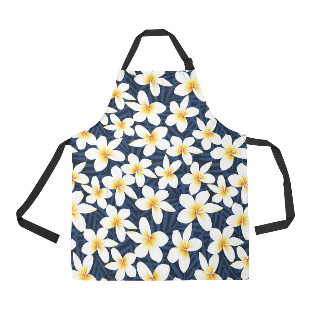 Plumeria Pattern Print Design PM026 Apron with Pocket