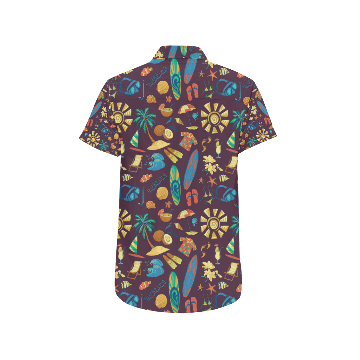 Aloha Hawaii Pattern Print Design 01 Men's Short Sleeve Button Up Shirt