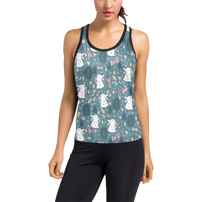 Rabbit Pattern Print Design RB013 Women's Racerback Tank Top