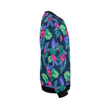 Tropical Flower Pattern Print Design TF09 Men Long Sleeve Sweatshirt