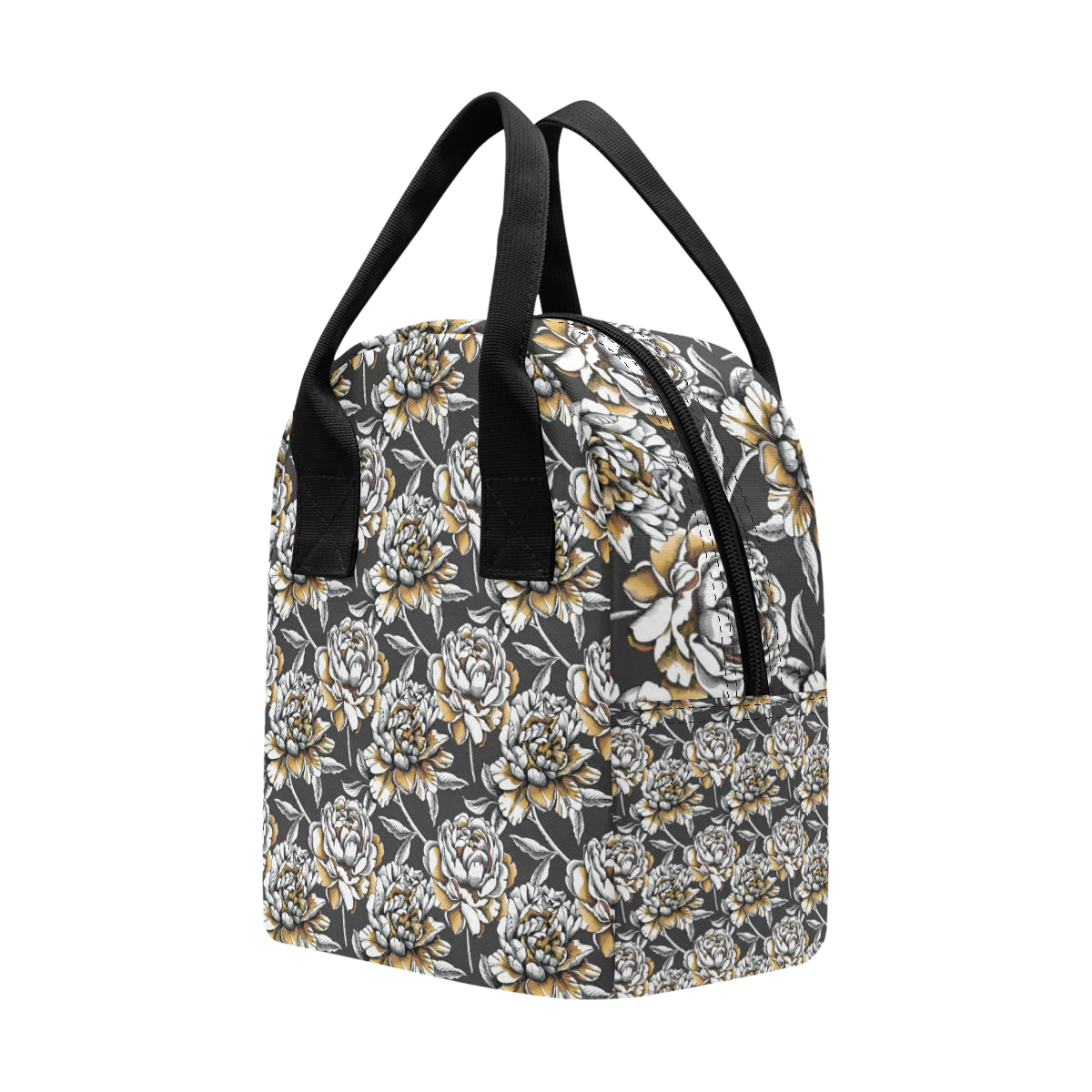 Peony Pattern Print Design PE06 Insulated Lunch Bag