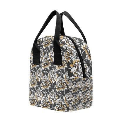 Peony Pattern Print Design PE06 Insulated Lunch Bag