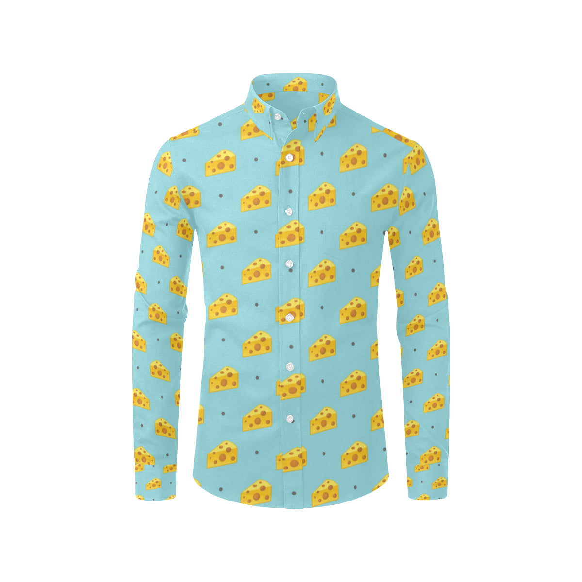 Cheese Pattern Print Design 02 Men's Long Sleeve Shirt