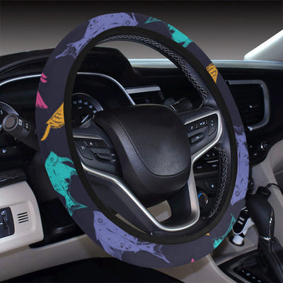 Angelfish Colorful Pattern Print Design 03 Steering Wheel Cover with Elastic Edge