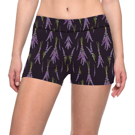 Lavender Pattern Print Design LV05 Yoga Shorts