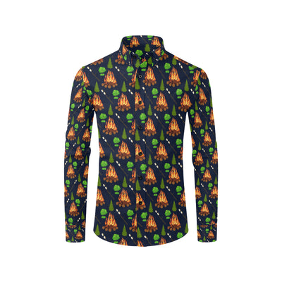 Camfire marshmallow Camping Design Print Men's Long Sleeve Shirt