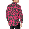 Cheetah Pink Print Pattern Men's Long Sleeve Shirt