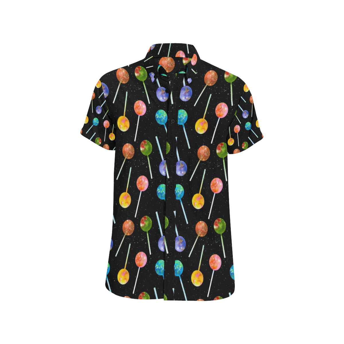 Lollipop Pattern Print Design LL04 Men's Short Sleeve Button Up Shirt