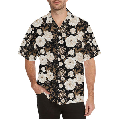 Peony Pattern Print Design A02 Men's Hawaiian Shirt