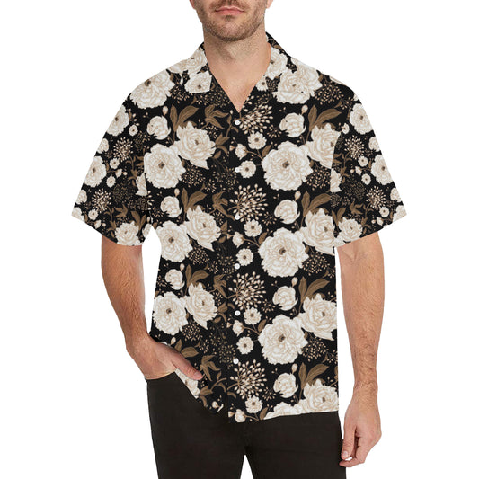 Peony Pattern Print Design A02 Men's Hawaiian Shirt
