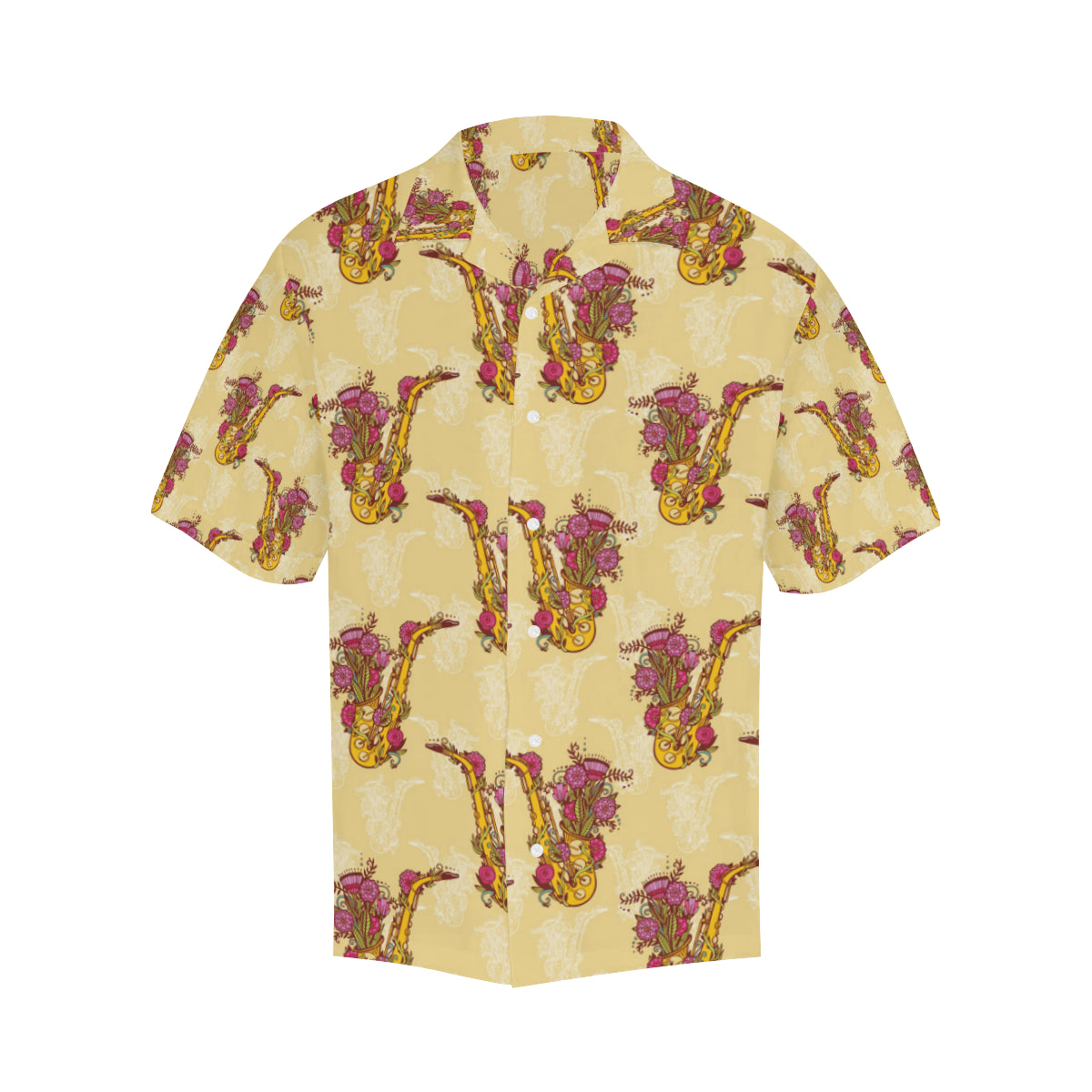 Saxophone Pattern Print Design 04 Men's Hawaiian Shirt