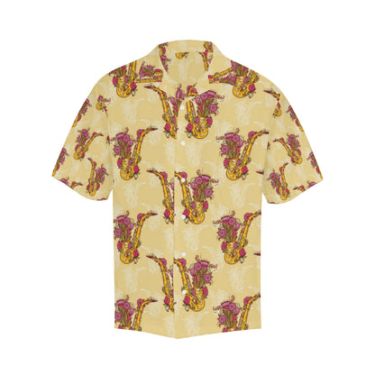Saxophone Pattern Print Design 04 Men's Hawaiian Shirt