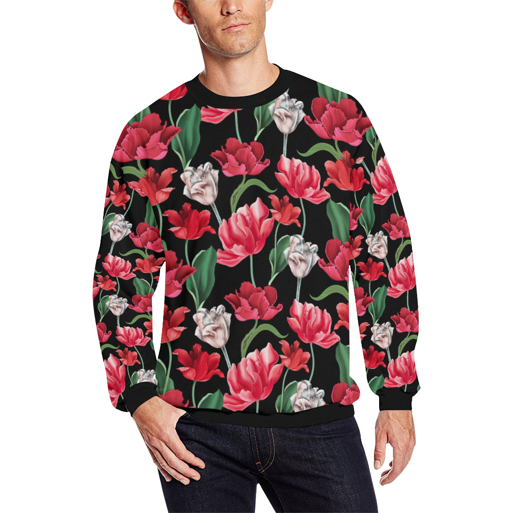 Tulip Pattern Print Design TP08 Men Long Sleeve Sweatshirt