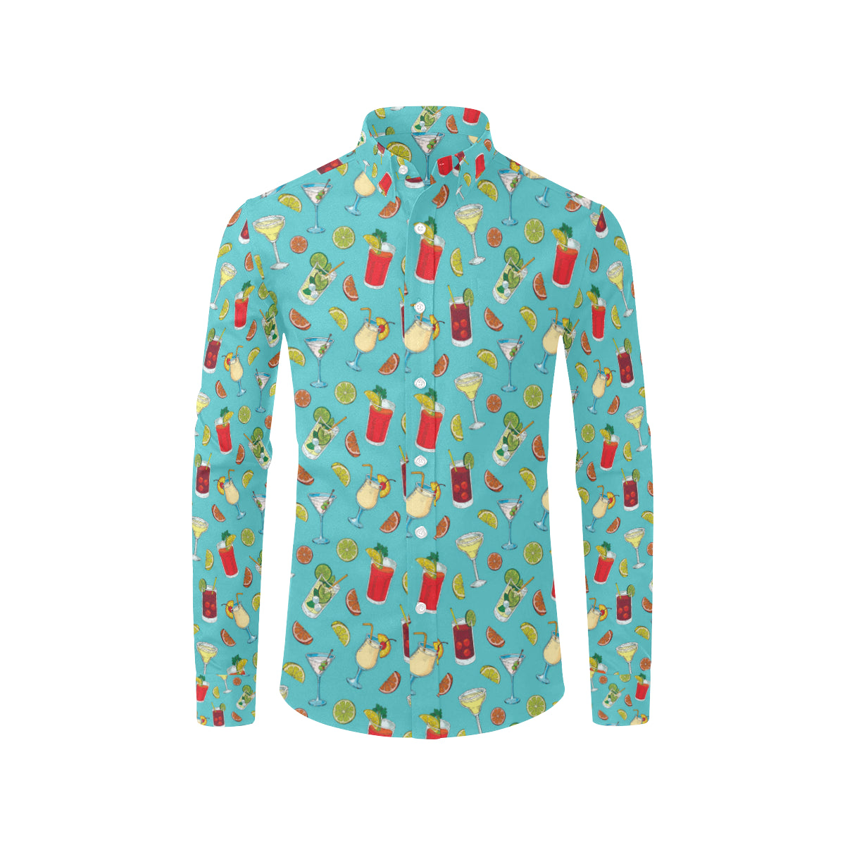 Cocktail Pattern Print Design 05 Men's Long Sleeve Shirt
