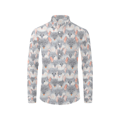 Rat Baby Pattern Print Design 02 Men's Long Sleeve Shirt