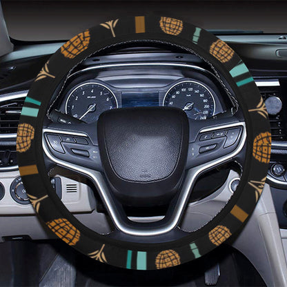 Hawaiian Themed Pattern Print Design H023 Steering Wheel Cover with Elastic Edge