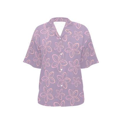 Plumeria Pattern Print Design A01 Women's Hawaiian Shirt