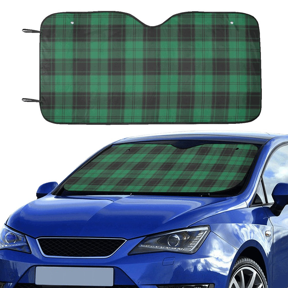 Tartan Green Print Design LKS302 Car front Windshield Sun Shade
