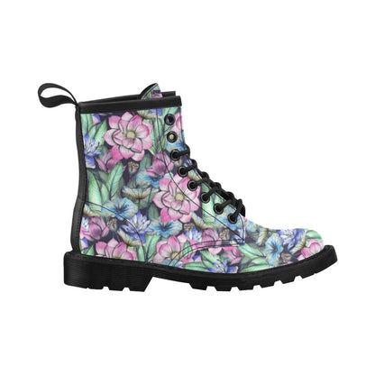 Water Lily Pattern Print Design WL07 Women's Boots