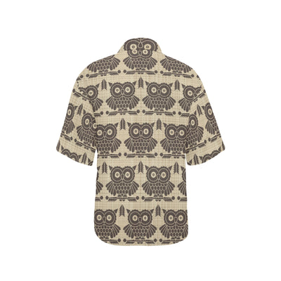 Owl Pattern Print Design A01 Women's Hawaiian Shirt