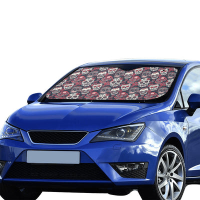 Sugar Skull Print Design LKS303 Car front Windshield Sun Shade