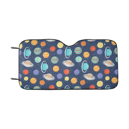 Planet With Star Print Design LKS303 Car front Windshield Sun Shade