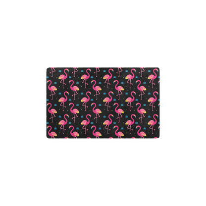 Flamingo Pink Neon Print Pattern Kitchen Mat