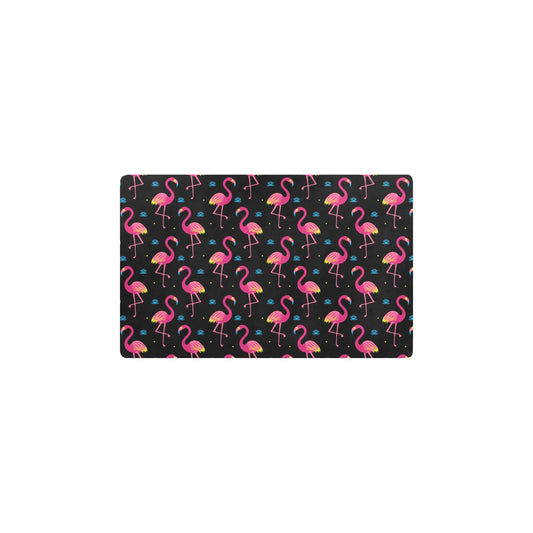 Flamingo Pink Neon Print Pattern Kitchen Mat
