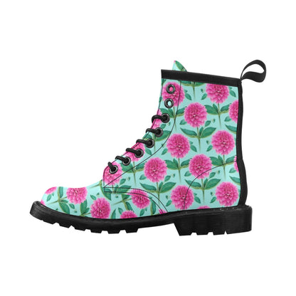Dahlia Pattern Print Design DH08 Women's Boots