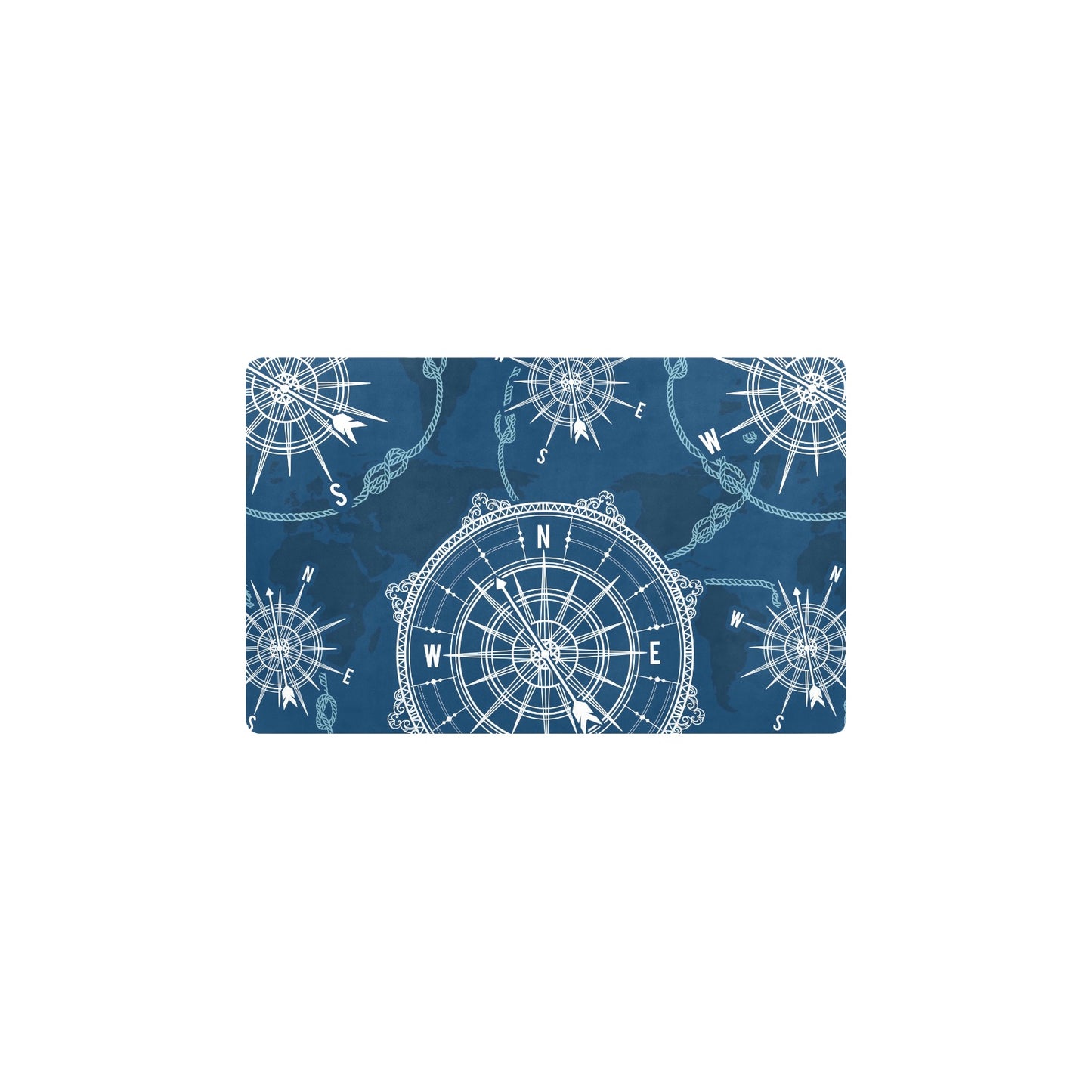 Nautical Compass Print Kitchen Mat