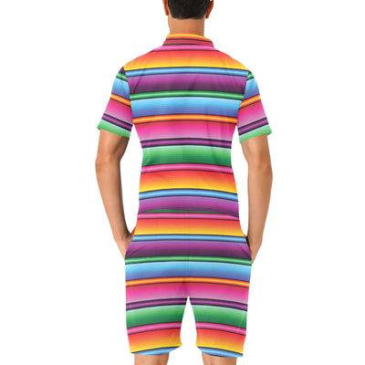 Mexican Blanket Colorful Print Pattern Men's Romper