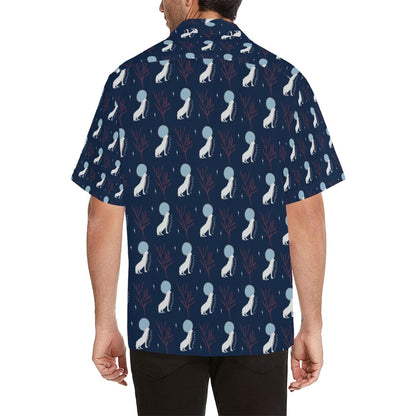 Wolf Moon Print Design LKS304 Men's Hawaiian Shirt