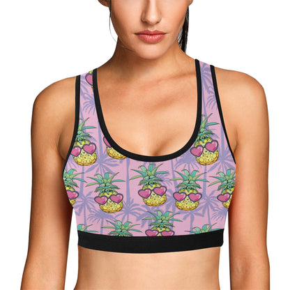 Pineapple Pattern Print Design PP06 Sports Bra