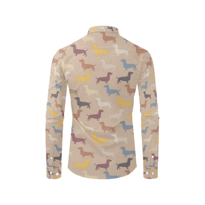 Dachshund Pattern Print Design 03 Men's Long Sleeve Shirt