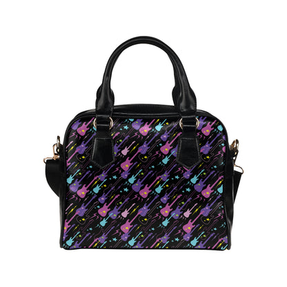 Electric Guitar Pattern Print Design 02 Shoulder Handbag