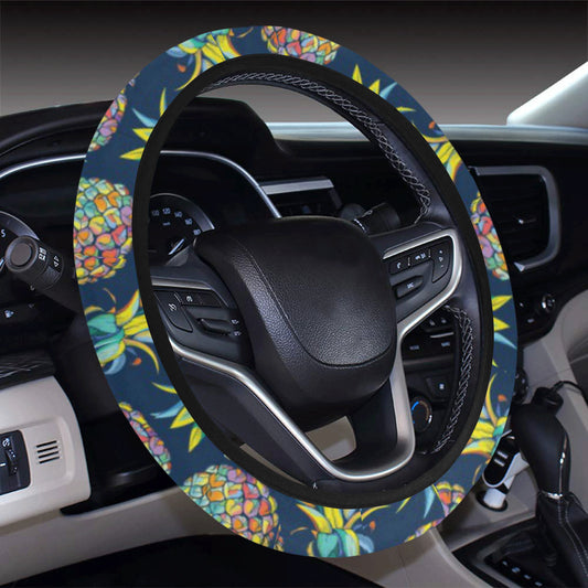 Pineapple Color Art Steering Wheel Cover with Elastic Edge