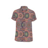 Bohemian Pattern Print Design 07 Men's Short Sleeve Button Up Shirt