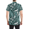 Tropical Palm Leaves Pattern Men's Short Sleeve Button Up Shirt