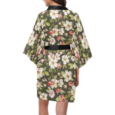 Apple blossom Pattern Print Design AB01 Women's Short Kimono