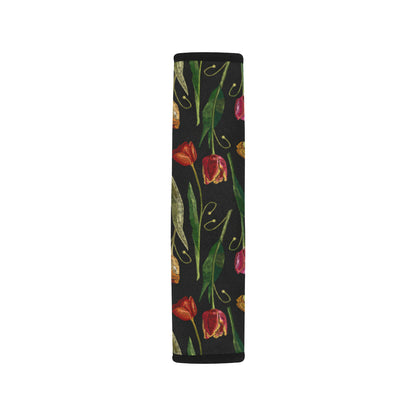 Tulip Embroidered Pattern Print Design TP01 Car Seat Belt Cover