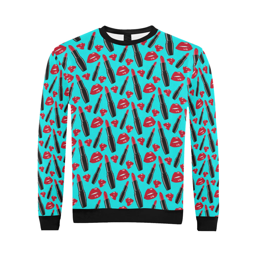 Lipstick Pattern Print Design LT02 Men Long Sleeve Sweatshirt