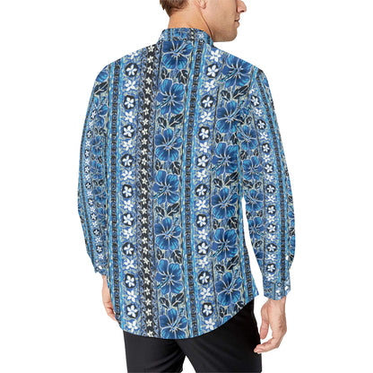 Hawaiian Themed Pattern Print Design H012 Men's Long Sleeve Shirt