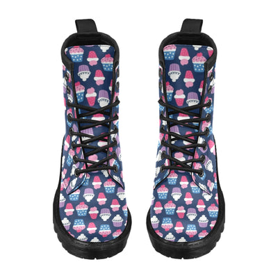 Cupcake Pattern Print Design CP04 Women's Boots