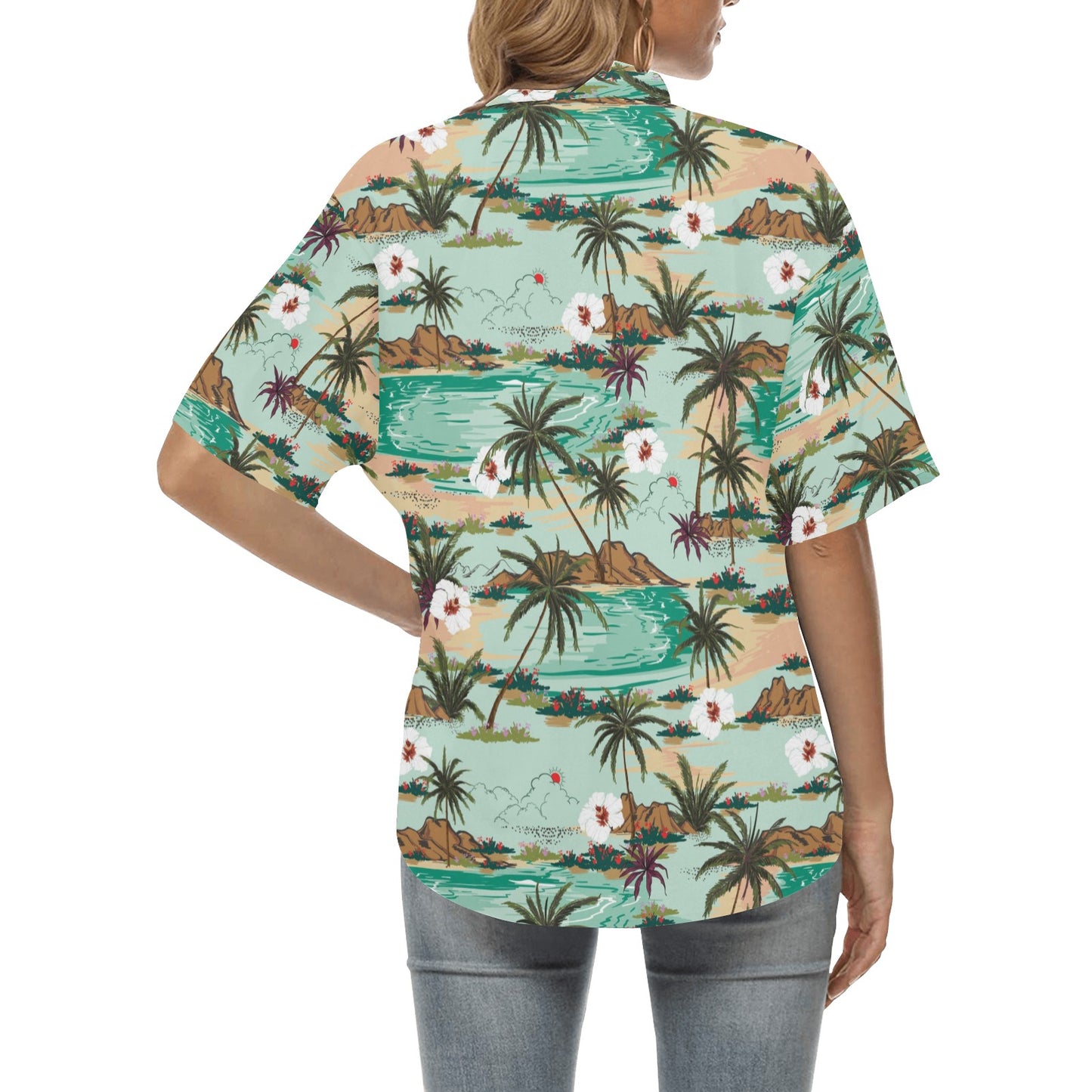 Pacific island Pattern Print Design A03 Women's Hawaiian Shirt