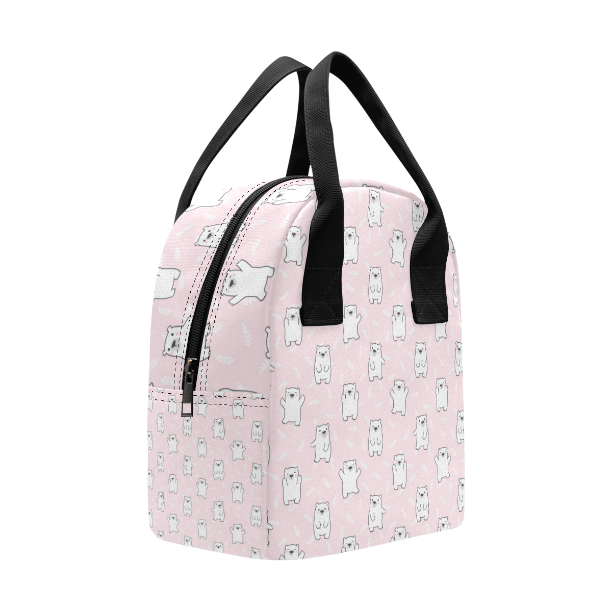 Polar Bear Pattern Print Design PB09 Insulated Lunch Bag