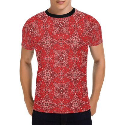 Bandana Red Pattern Print Design LKS3010 Men's All Over Print T-shirt