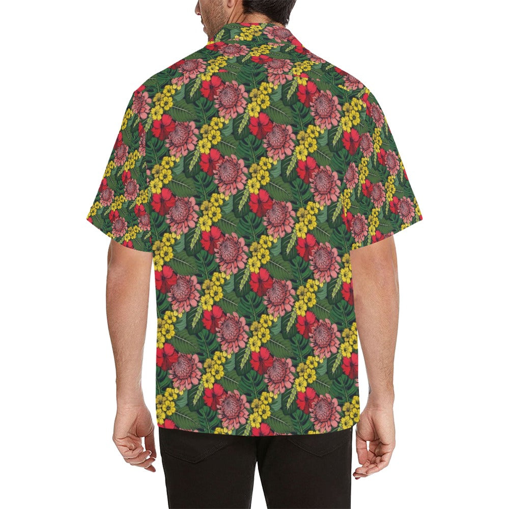 Summer Floral Print Design LKS305 Men's Hawaiian Shirt