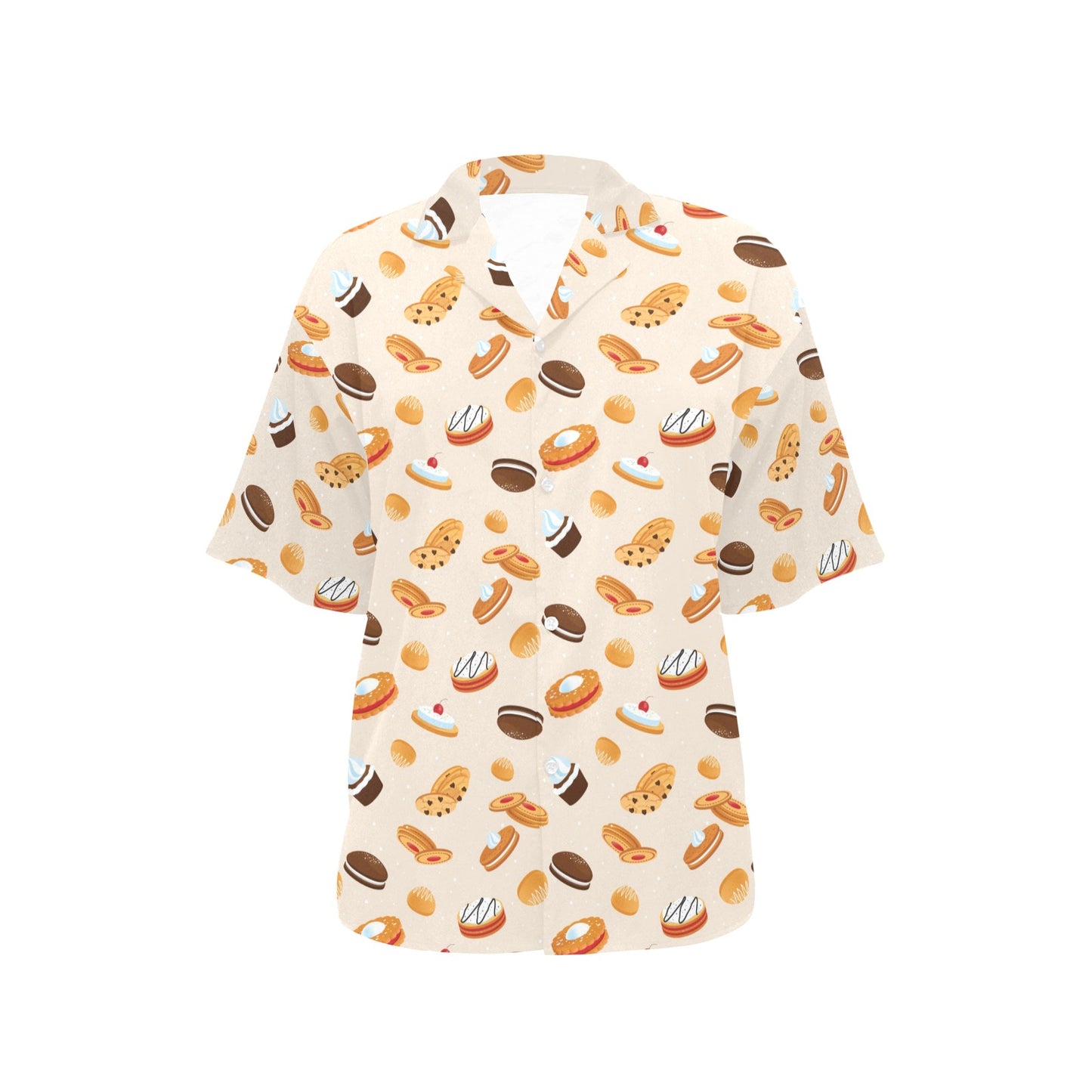 Biscuit Pattern Print Design 01 Women's Hawaiian Shirt